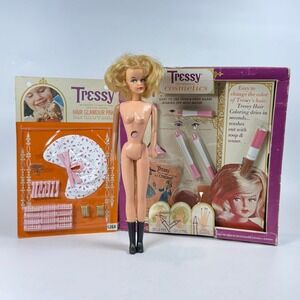 Vintage Tressy Doll Lot American Character Growing Hair Cosmetics Glamour Pak